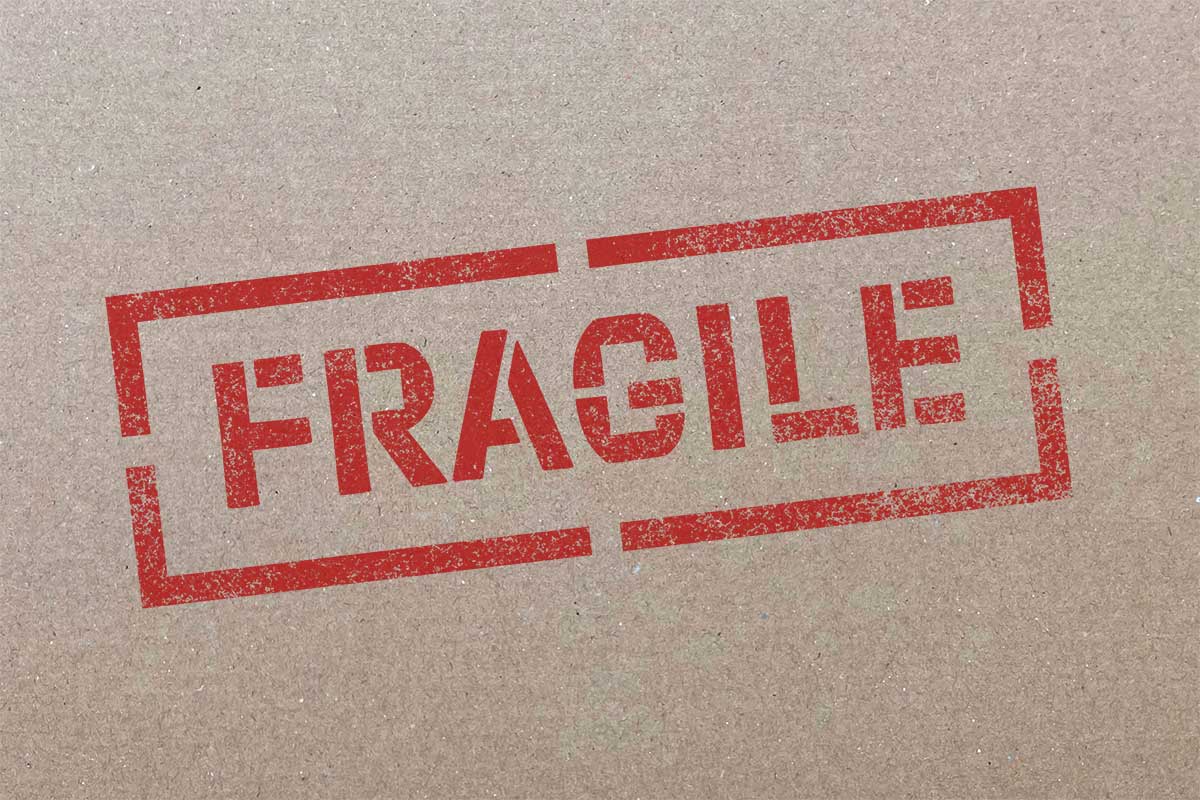 Export Stencil Fragile Stempel