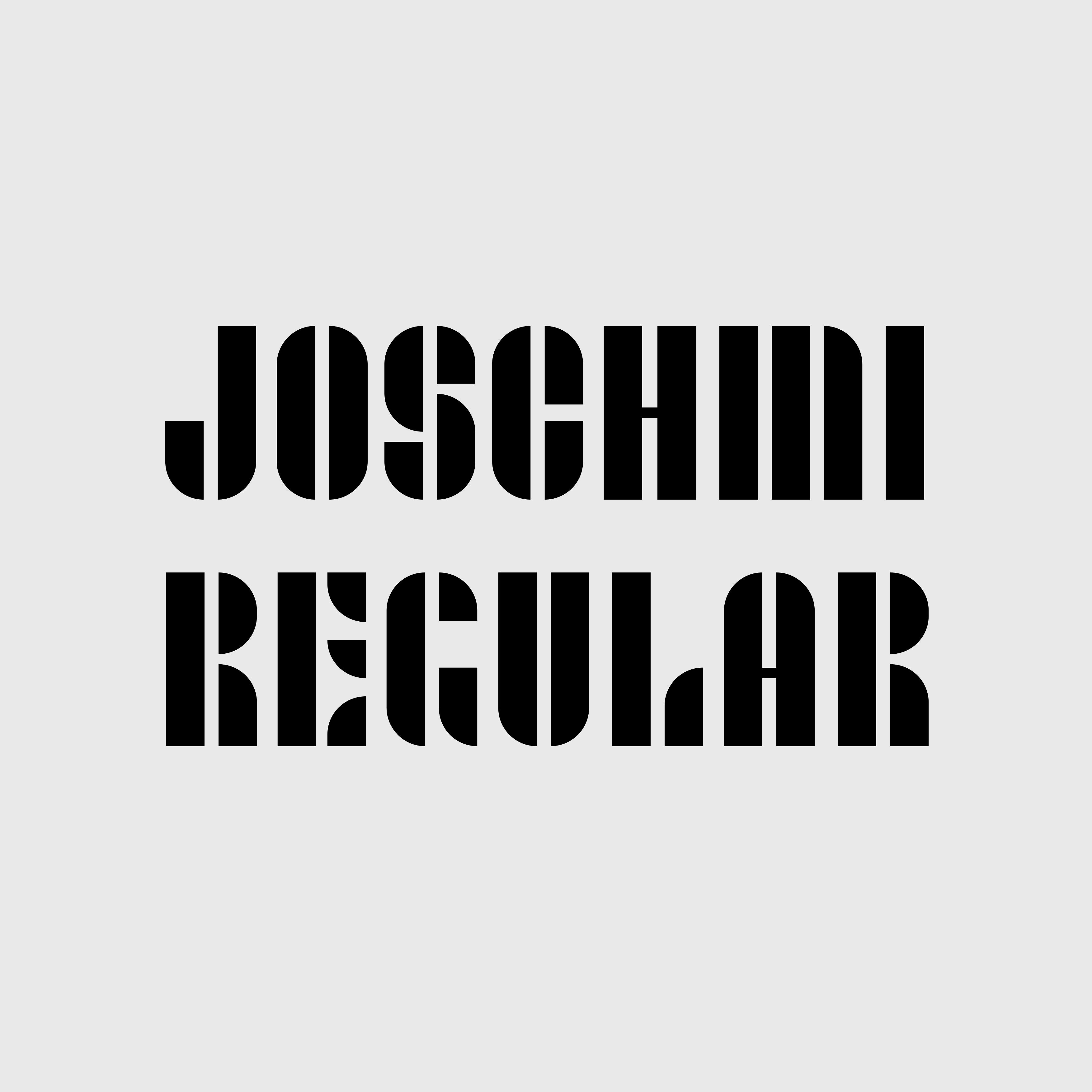 Schablonenschrift Joschmi Regular