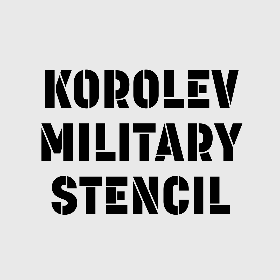 Korolev Military Stencil Font