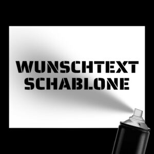 Graffiti-Schablone mit individuell wählbarem Wunschtext in moderner Schriftart aus Malyr