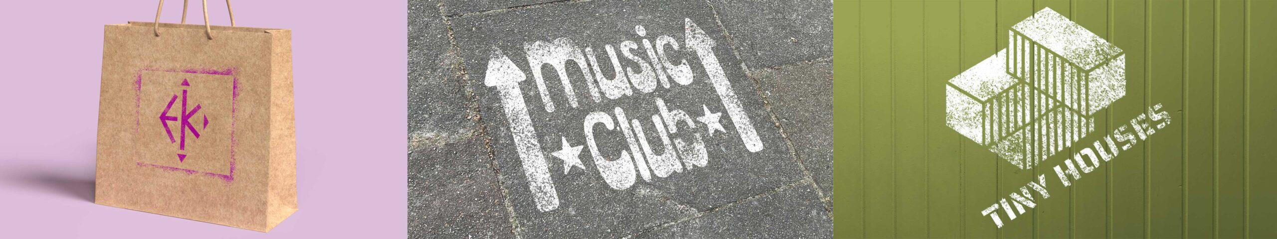 3XMusic_Club_EK_TIny Individuelle Logoschablone – Sprühschablone für Firmen, Projekte & Street Art - Kriede, Tragetasche, Wand