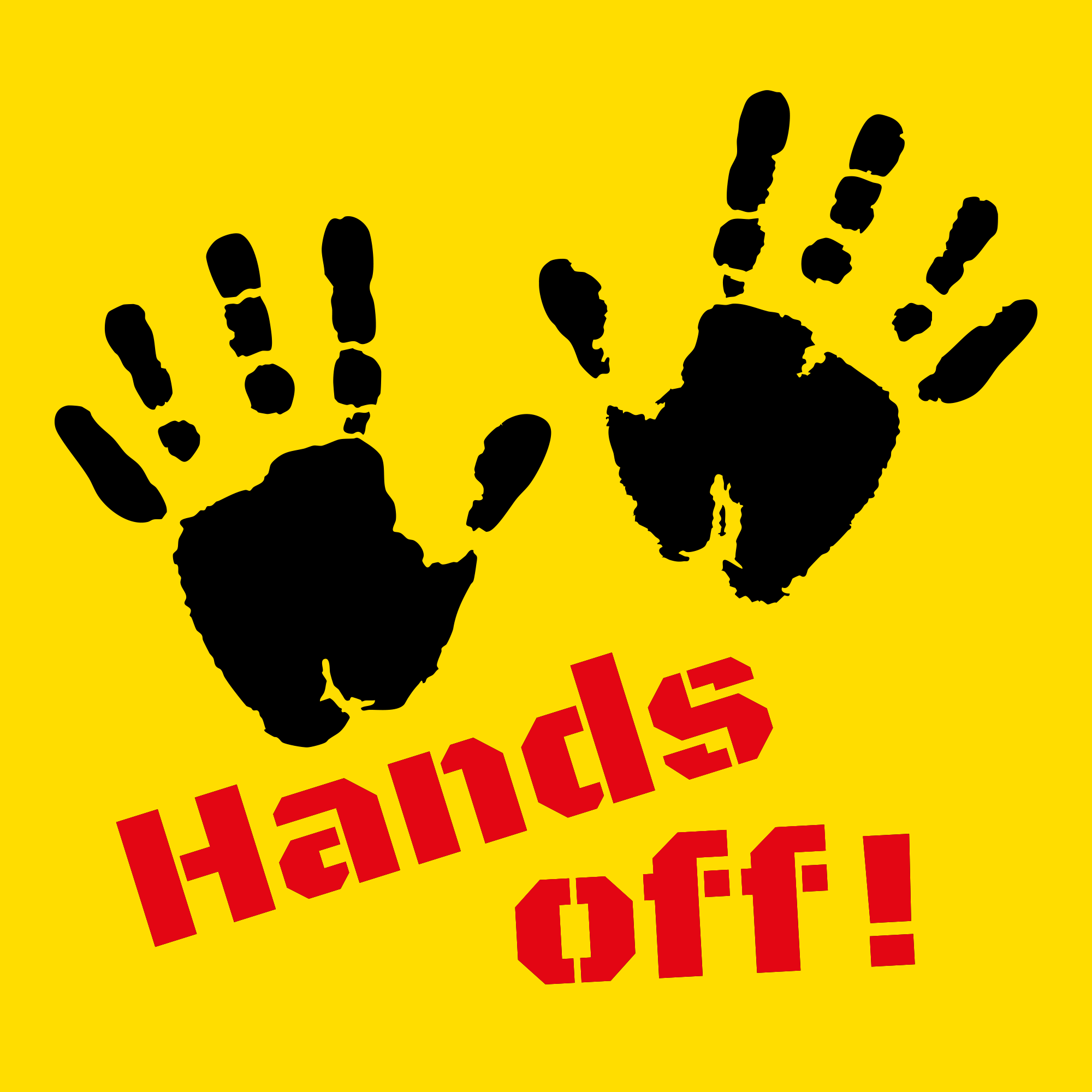 hands_off_yellow peace icon flower stencil color