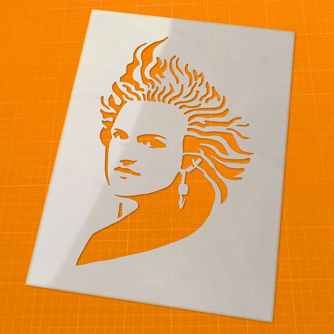 Porträtschablone aus Foto erstellen – Sprühschablone nach Wunsch – Dein individuelles Kunstwerk - Mylar-Folie @stencilandmore einfarbig