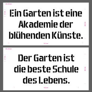 individuelle Text-Airbrush-Schablone #186 Garten