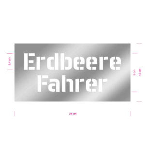 Individuelle Motiv Metallschablone #260408 Erdbeere Fahrer