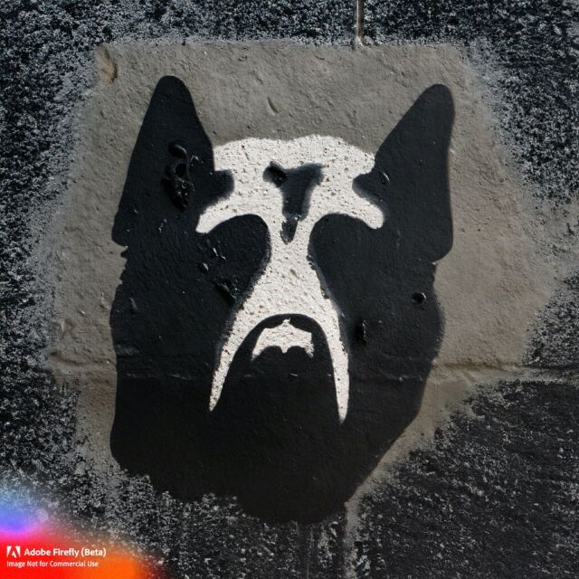 Adobe Firefly dogs muzzle stencil on the wall concrete structure black abstract
#ai #schablen #streetart